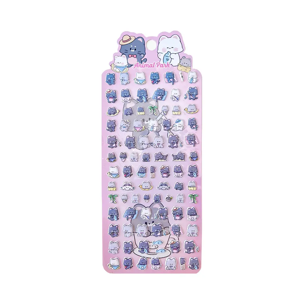 Animal Park Cat 3 Tiny Puffy Stickers