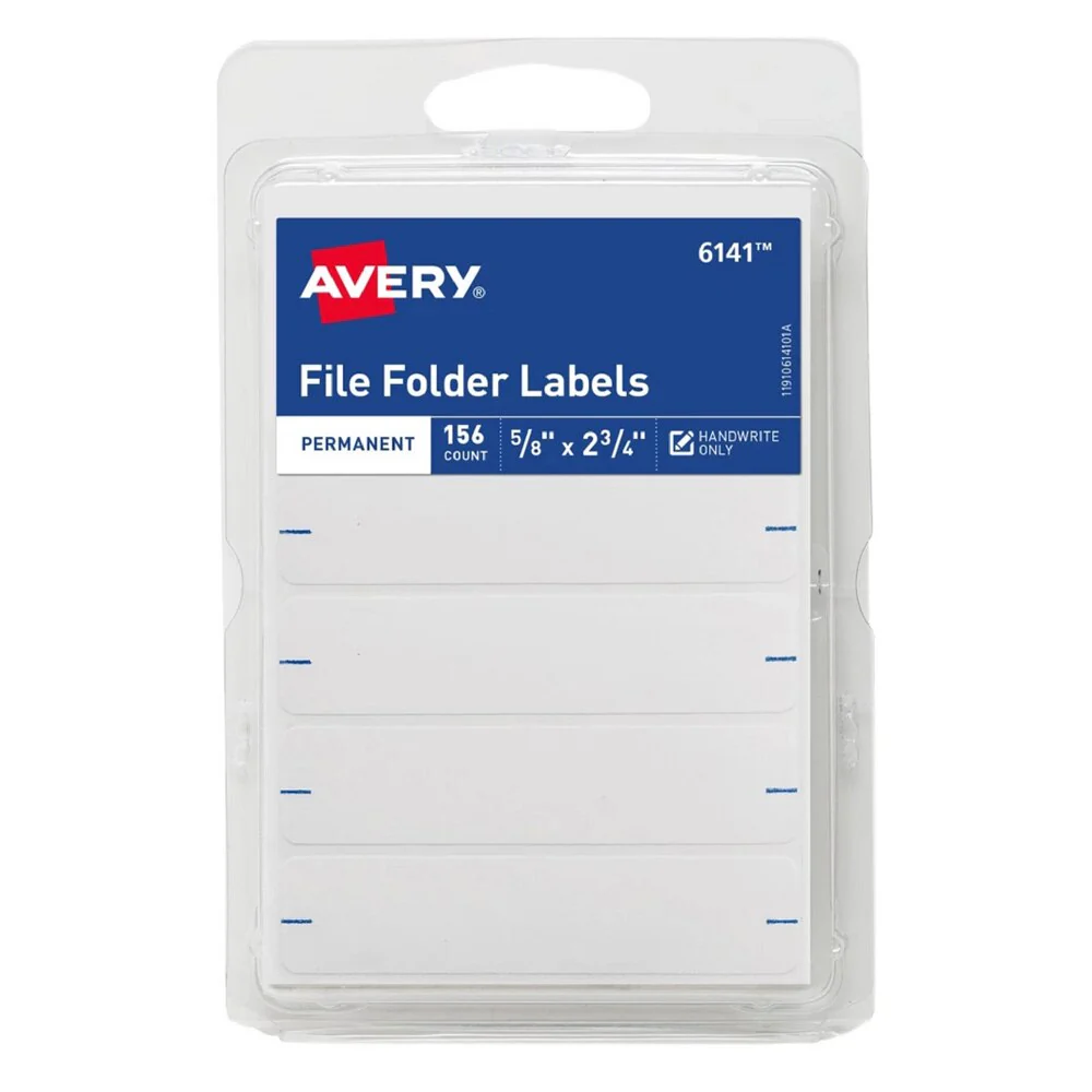 Avery White 2-3/4"x5/8" File Folder Labels 156 Count - Image 2