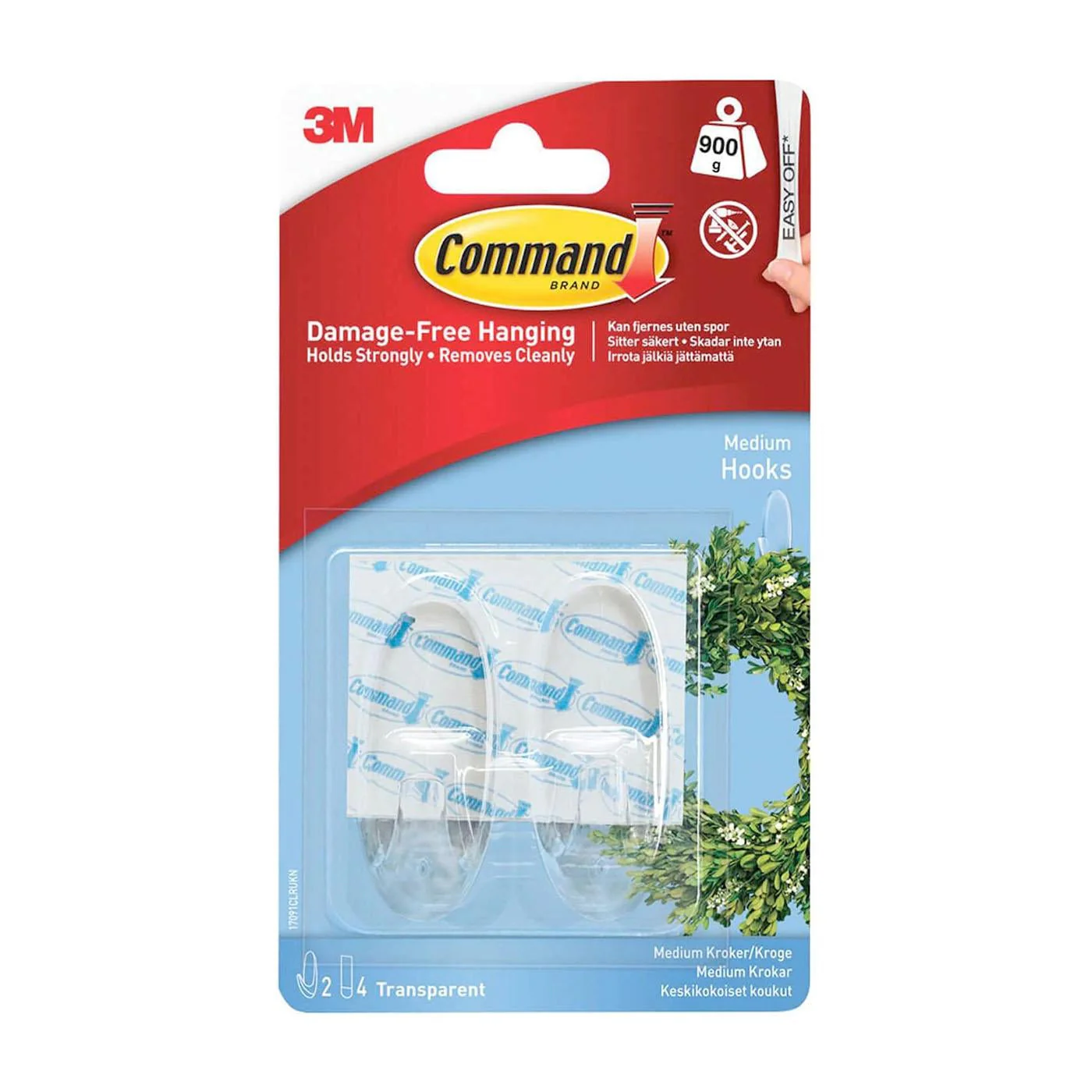 Command Clear 2lb Capacity Medium Hooks 2 Pack - Image 3