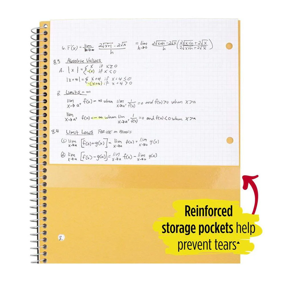 Five Star Assorted 1 Subject Quad Spiral Notebook Graph - Image 3