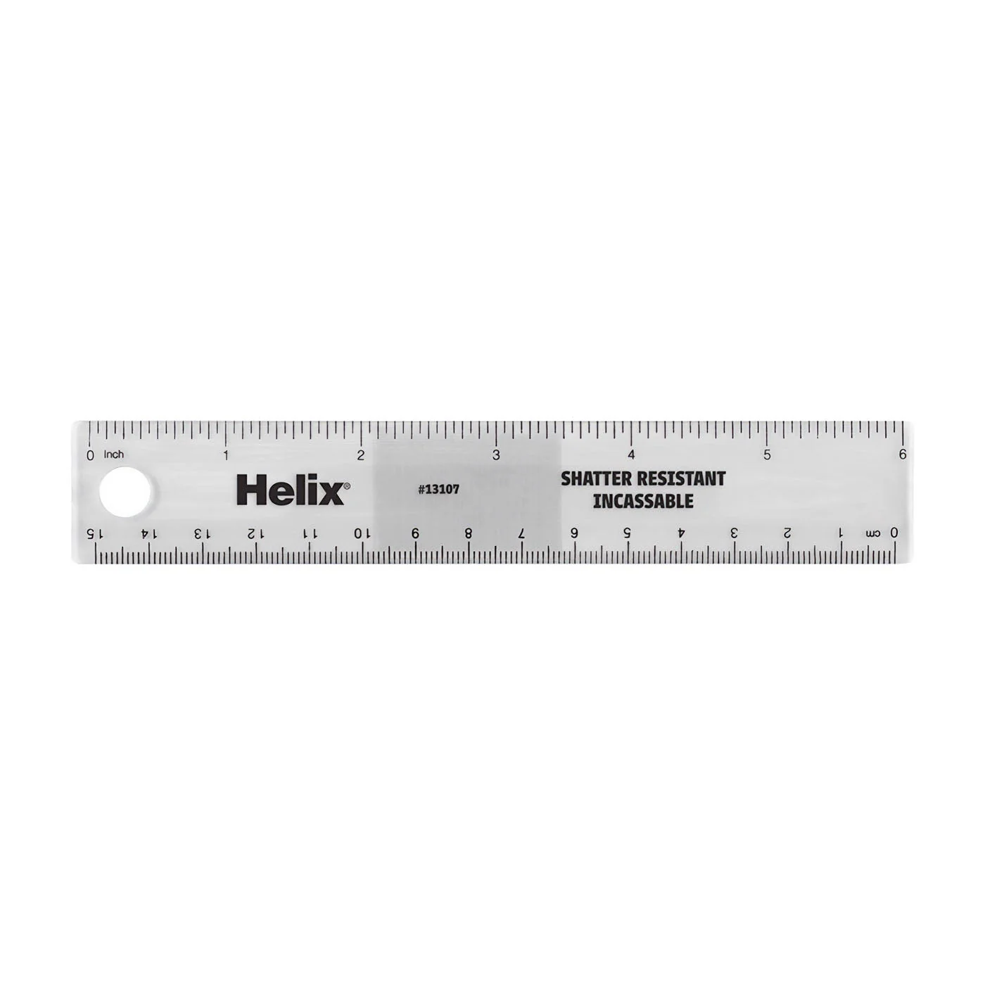 Helix Assorted Colors Translucent 6" Plastic Ruler