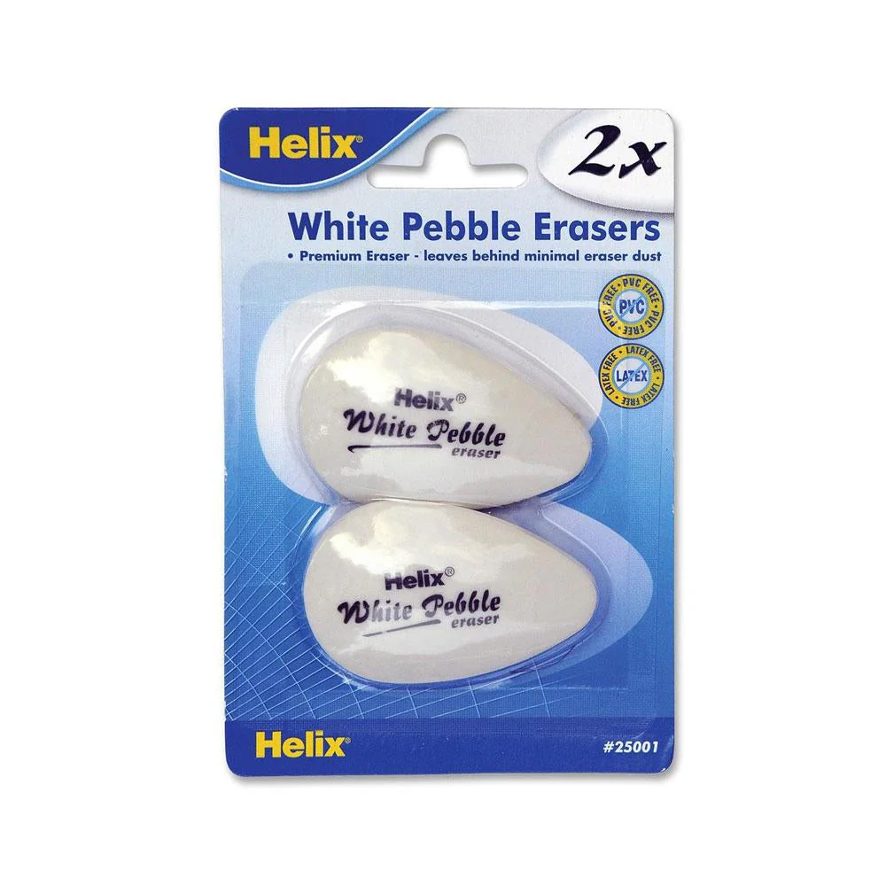Helix White Pebble Eraser 2 Count - Image 2