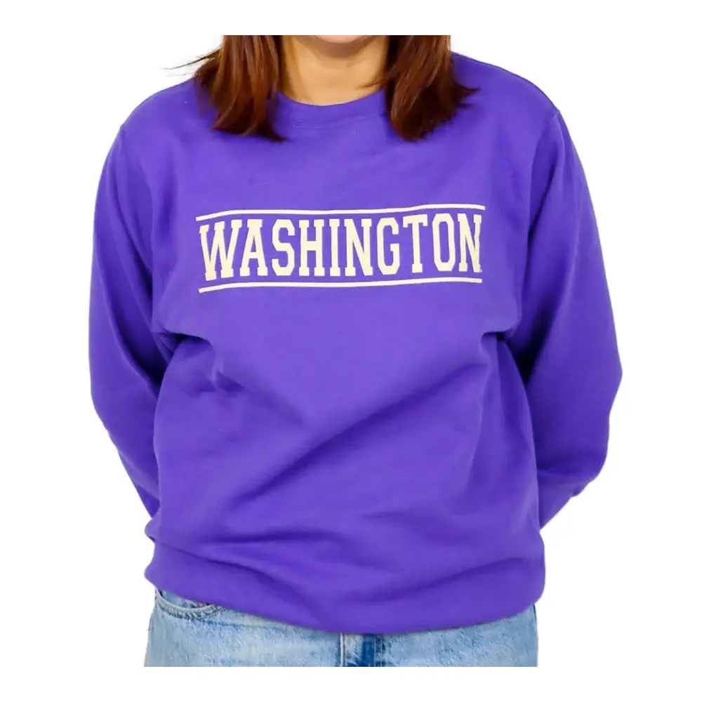 Huskies Only Port & Company Washington Bars Crewneck