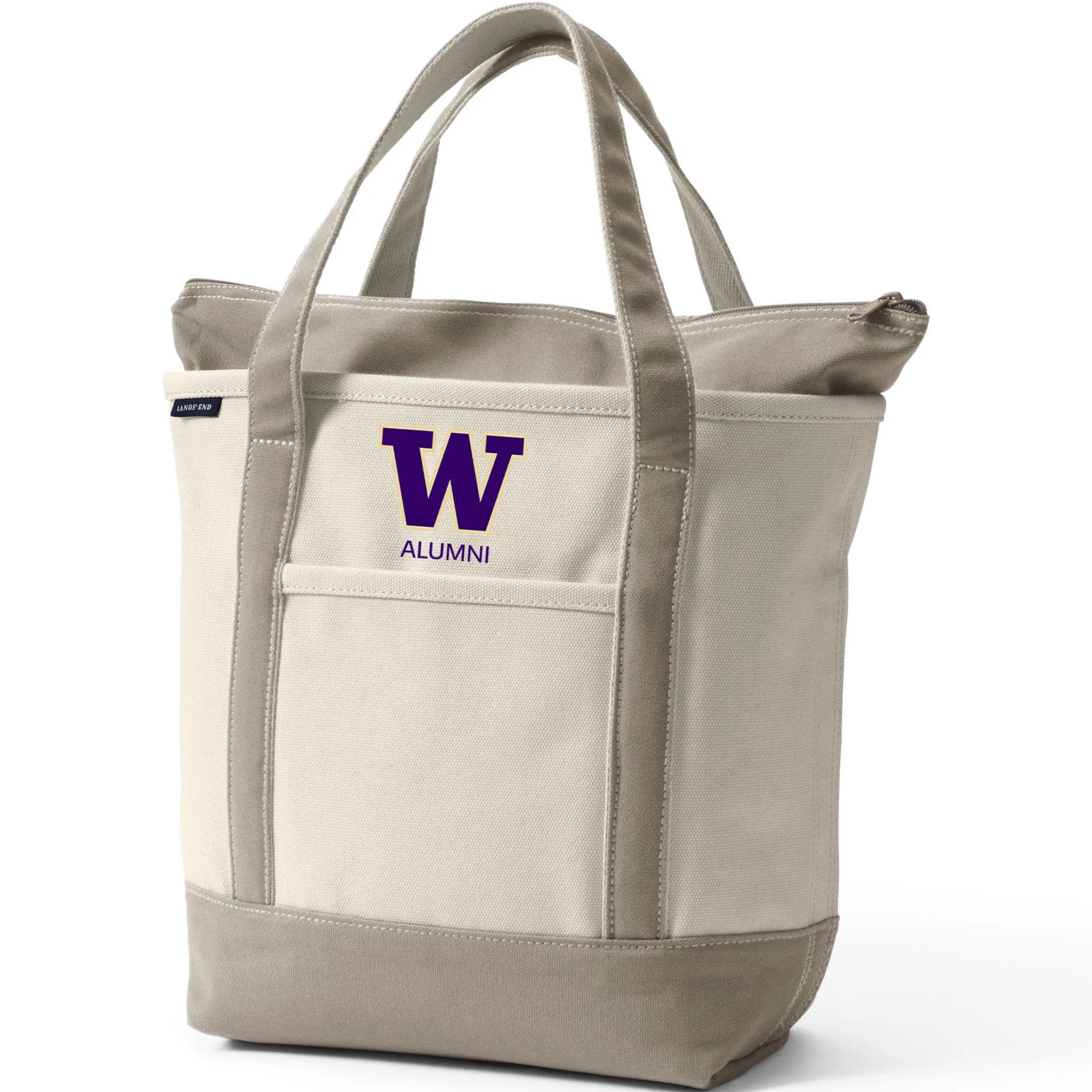 Lands' End Natural Canvas UW Alumni Zip Top Tote Bag - Image 2
