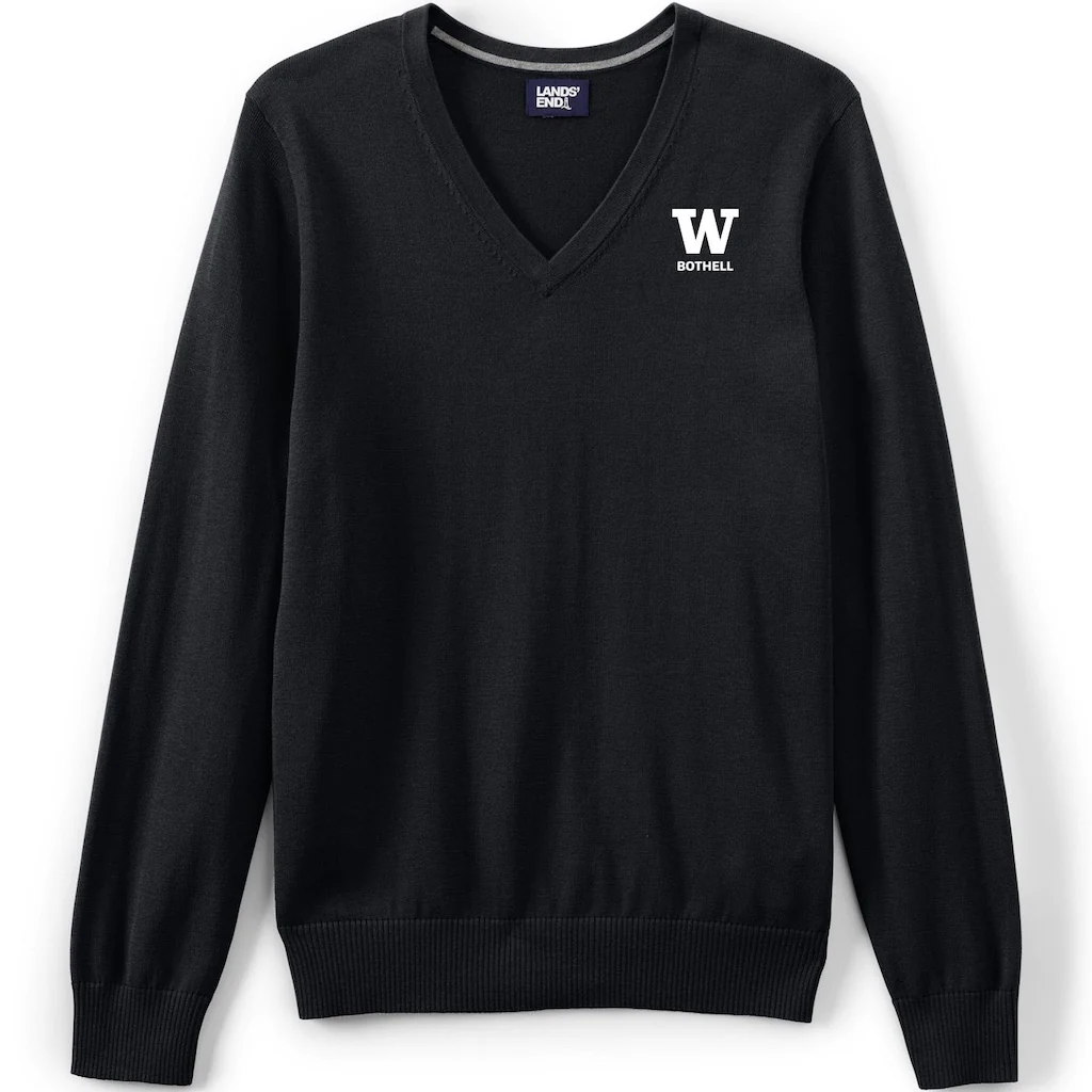 Lands' End Unisex UW Bothell Cotton Modal V-neck Pullover Sweater - Image 2