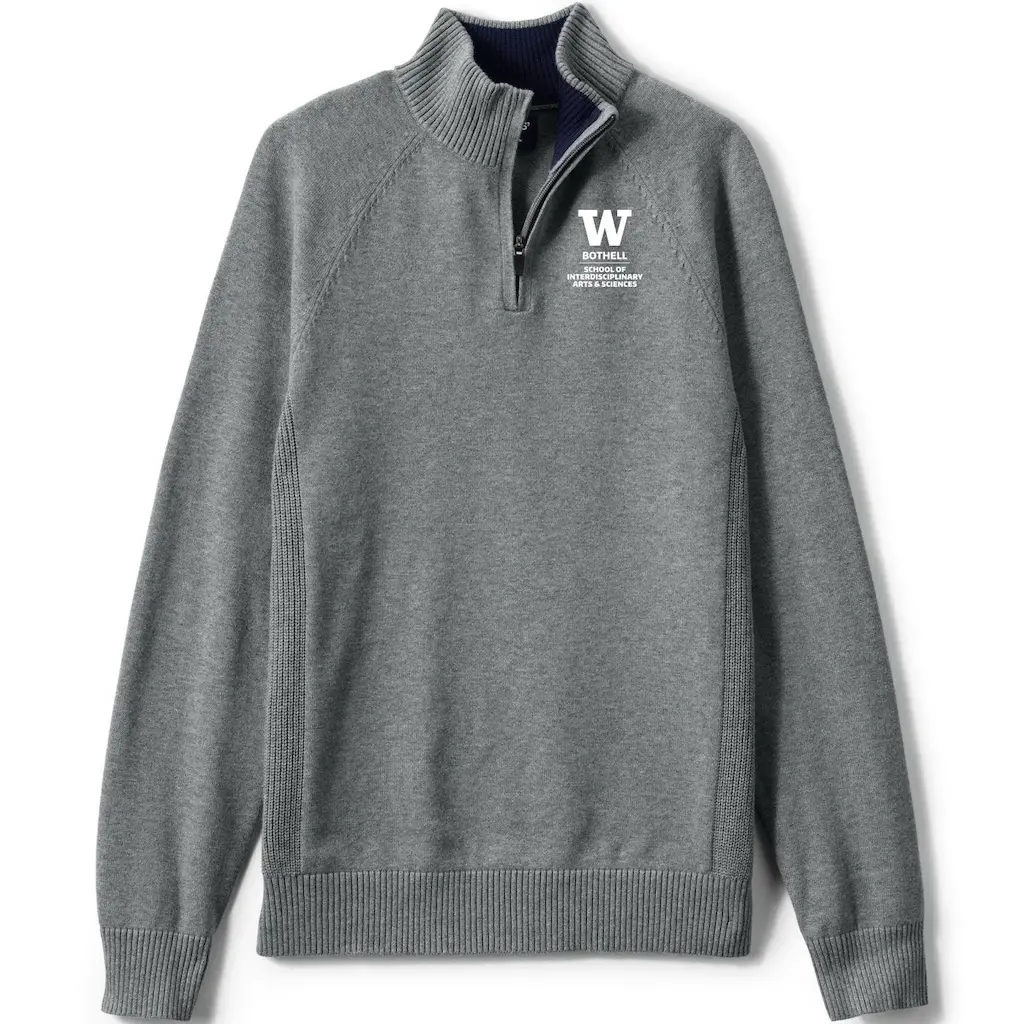 Lands' End Unisex UW Bothell Interdisciplinary Arts & Sciences Cotton Modal Quarter Zip Sweater