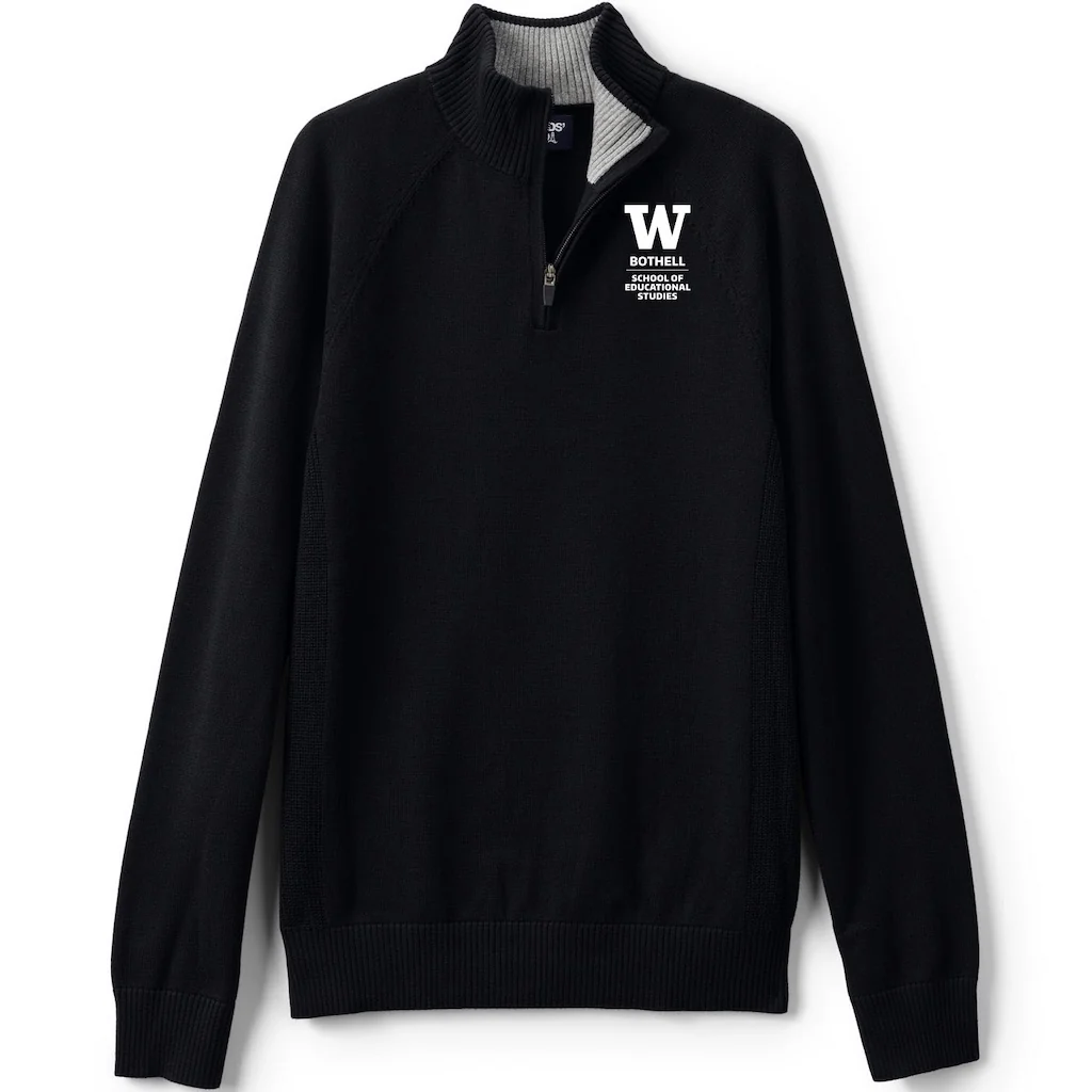 Lands' End Unisex UW Bothell School of Educational Studies Cotton Modal Quarter Zip Sweater - Image 2