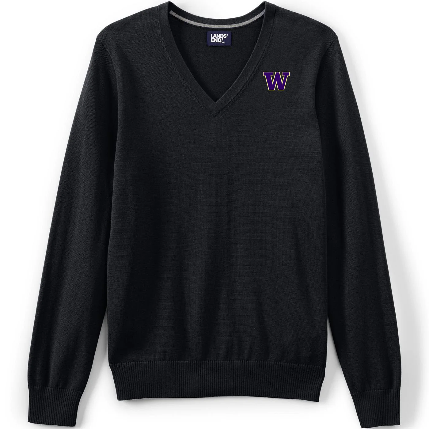 Lands' End Unisex UW Cotton Modal V-neck Pullover Sweater - Image 2