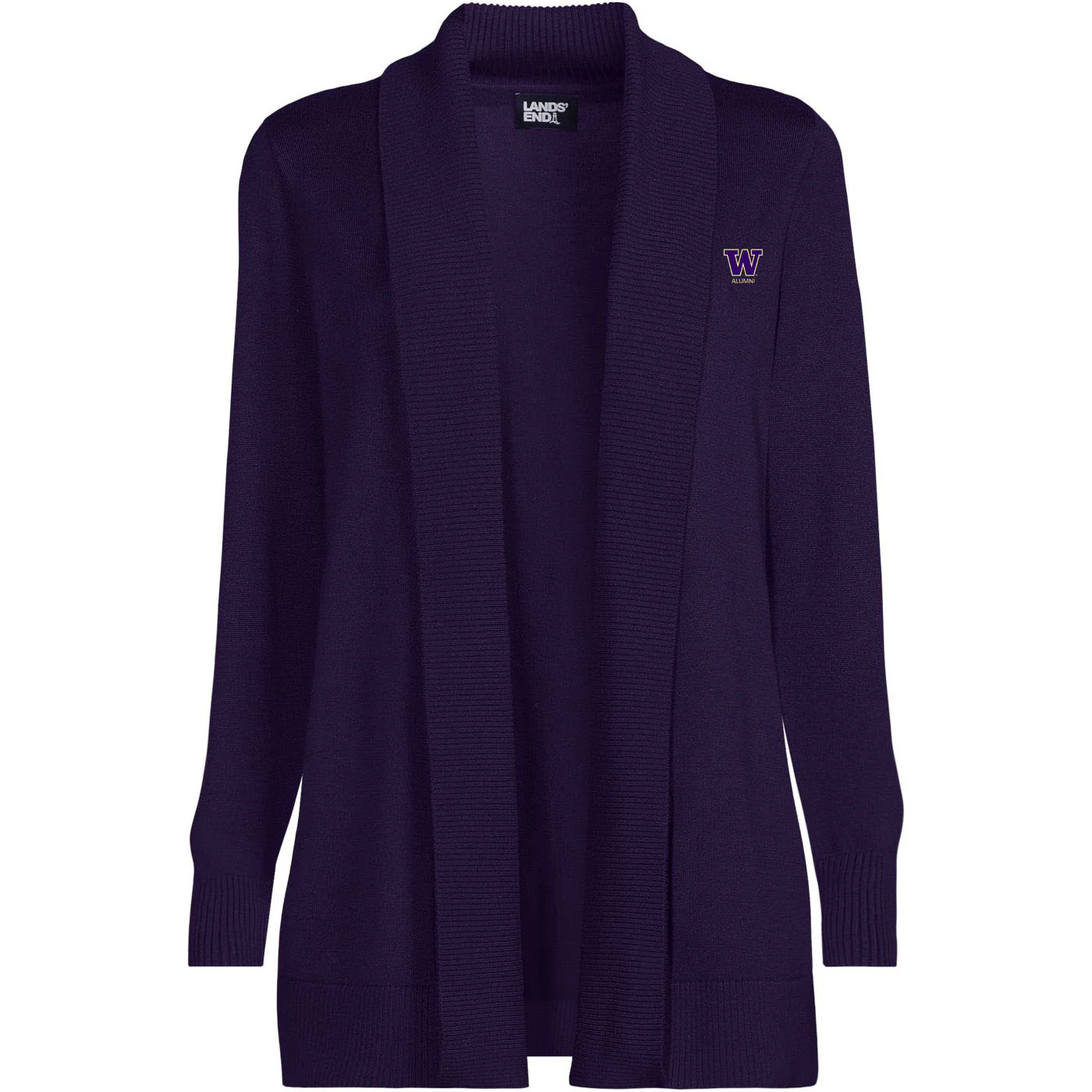 Lands' End Women's UW Alumni Cotton Modal Shawl Collar Cardigan Sweater - Image 3