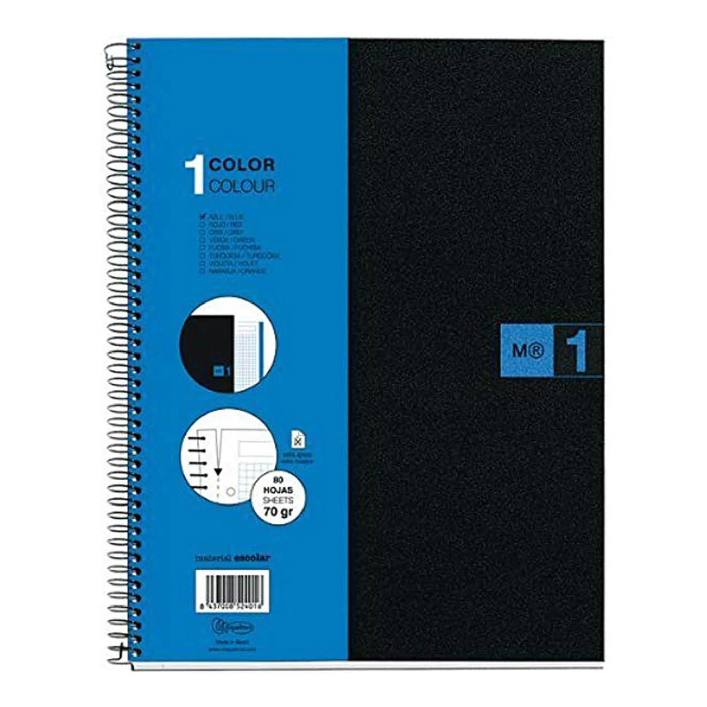 Miquelrius M Polypropylene NB1 Lined Spiral Bound Notebook 80ct - Image 5