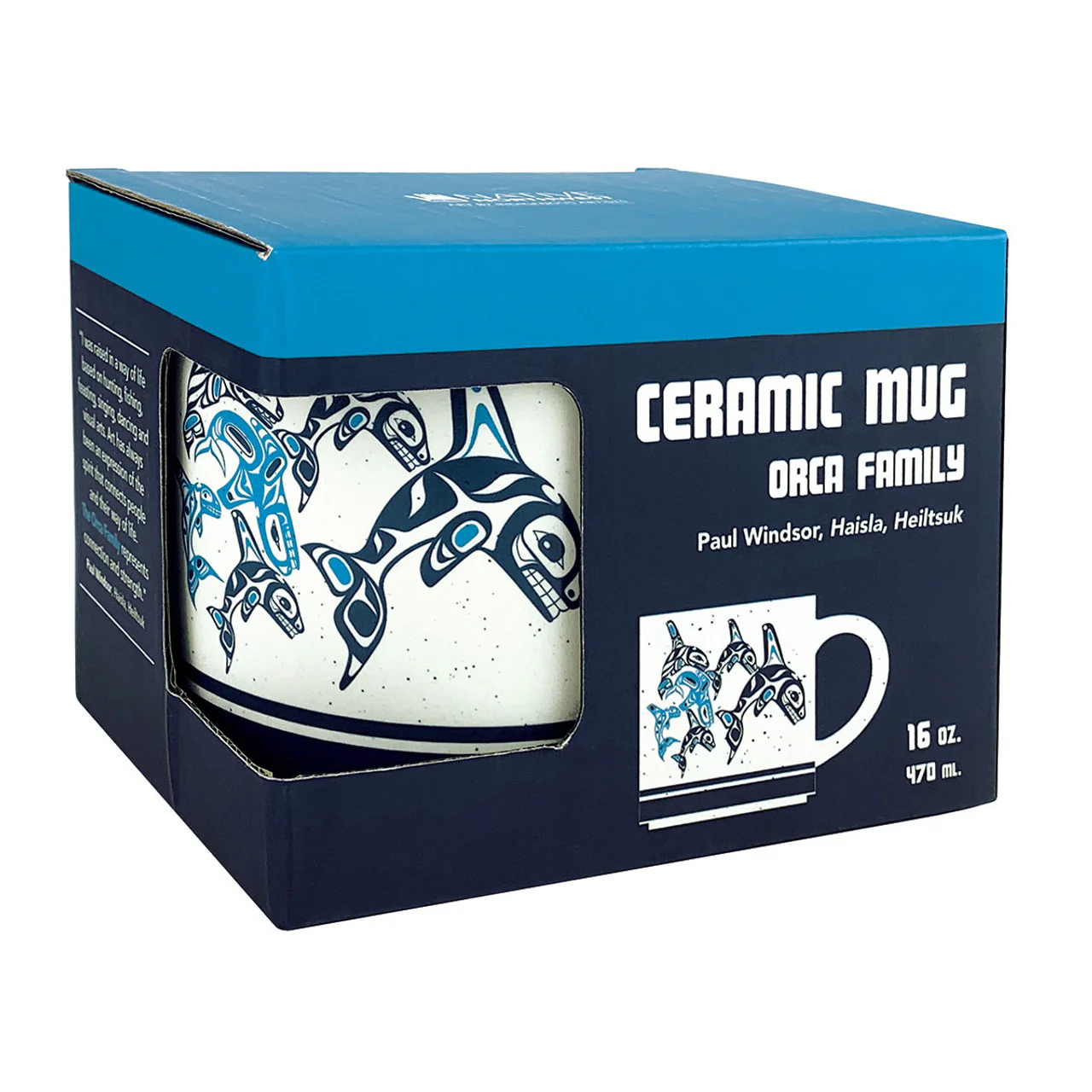 Native Northwest Orca Family Ceramic Mug 16oz - Image 2