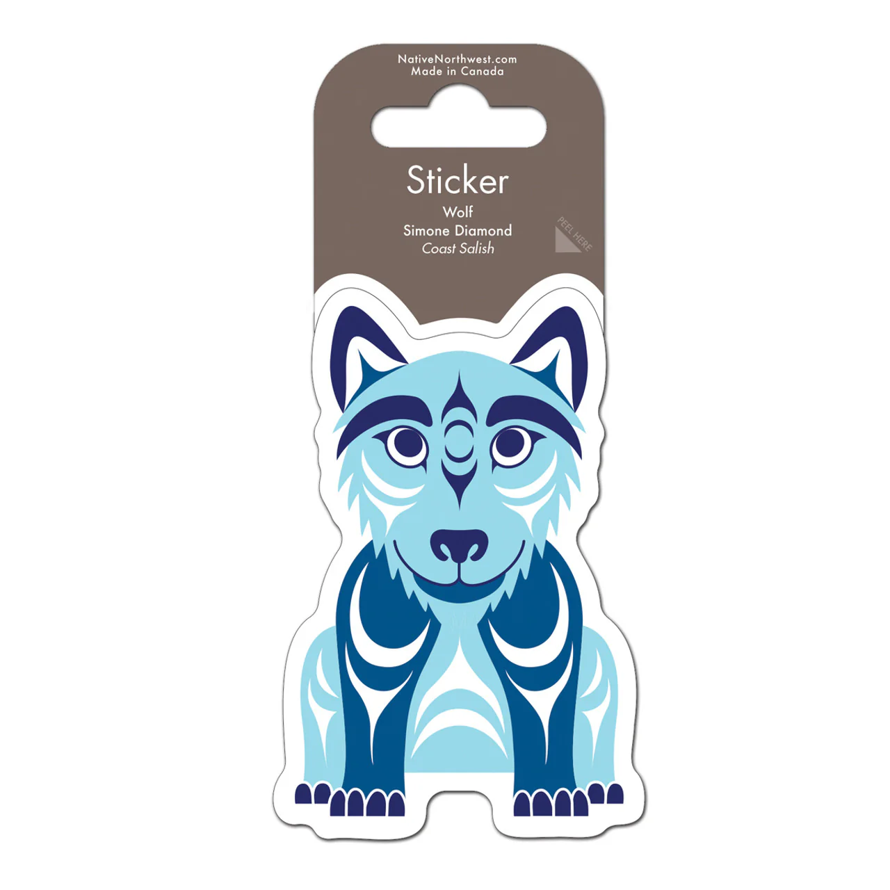 Native Northwest Wolf Vinyl Sticker - Image 2