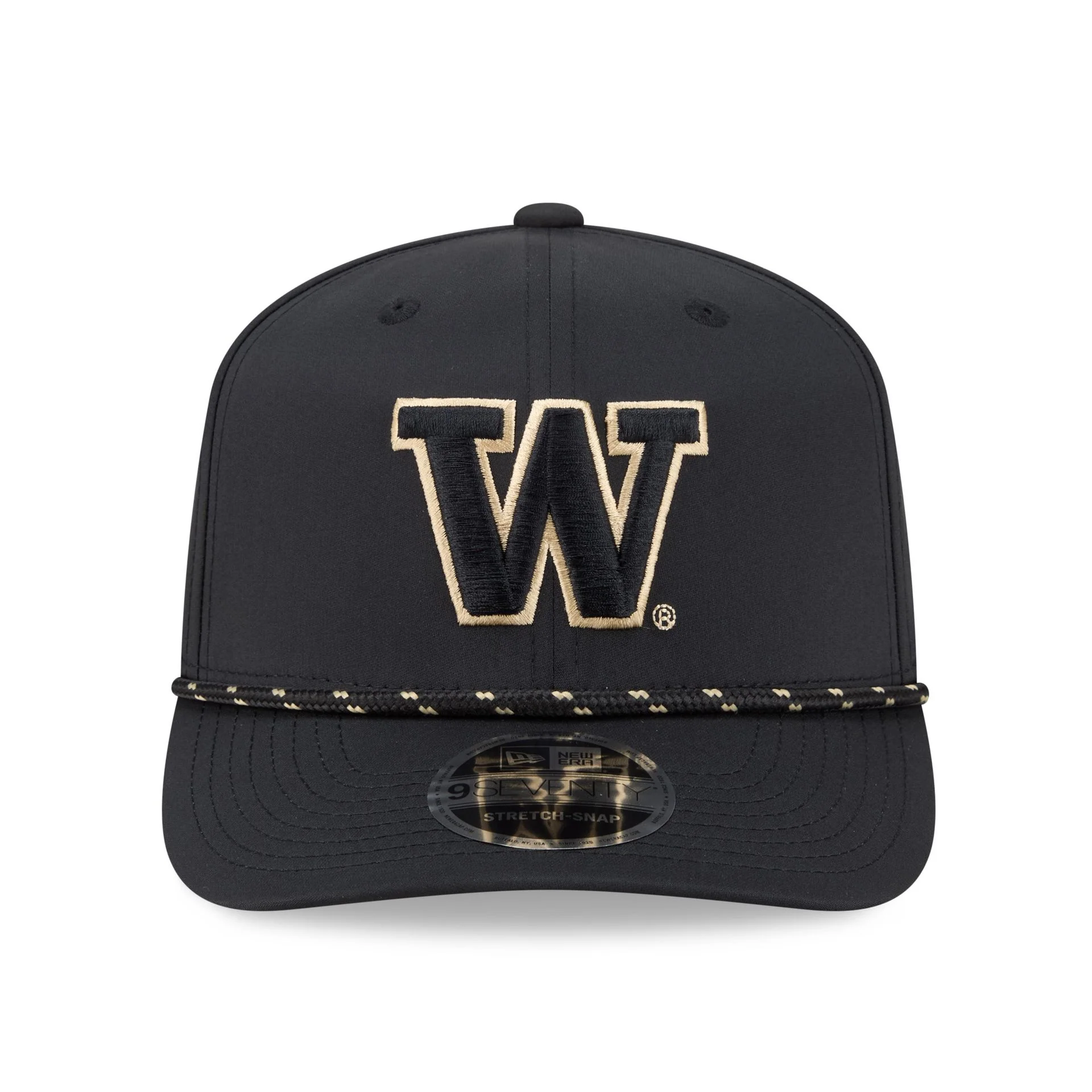 New Era Black Tonal Washington Huskies 9Seventy Sport Stretch Snap Adjustable Hat - Image 5