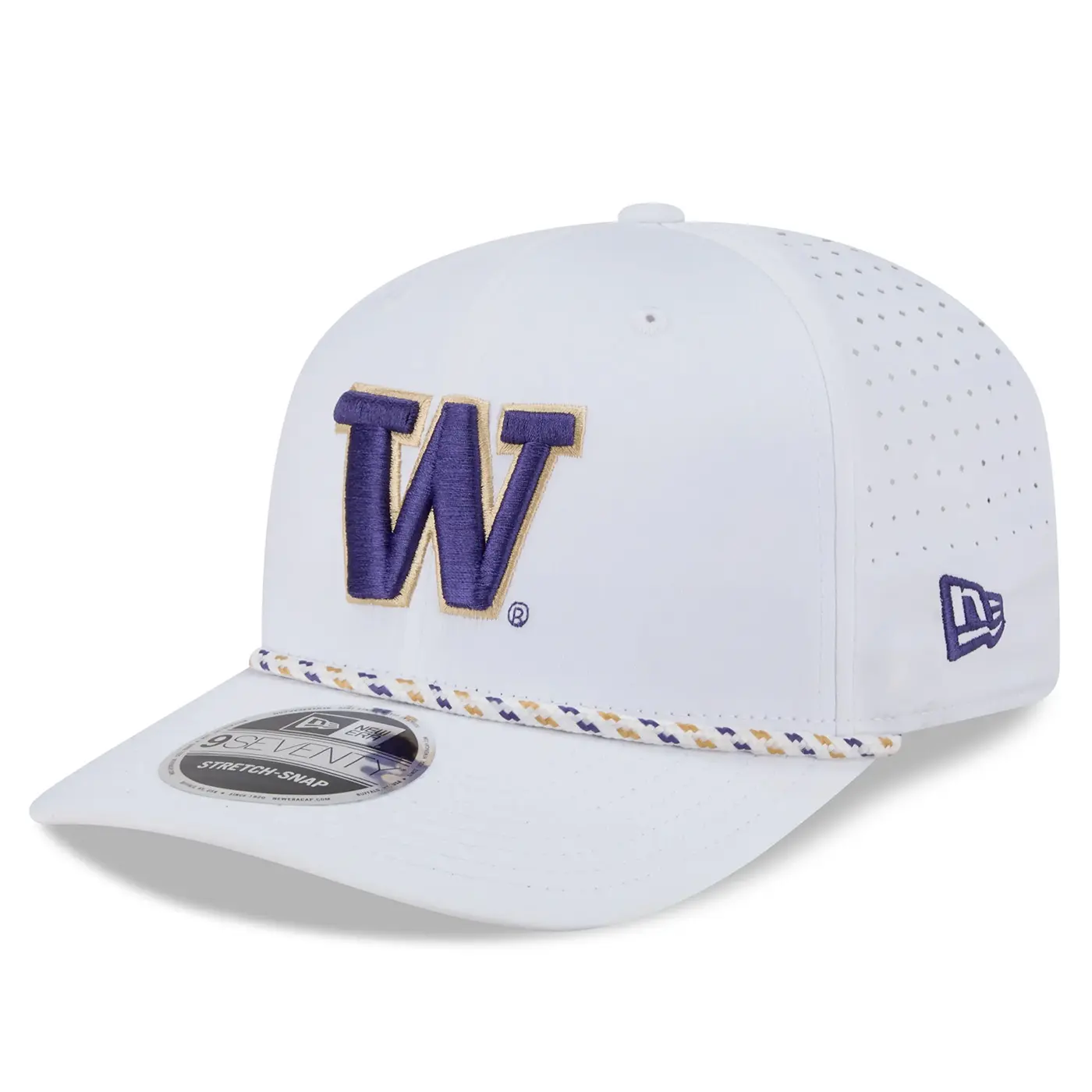 New Era White Washington Huskies 9Seventy Sport Stretch Snap Adjustable Hat