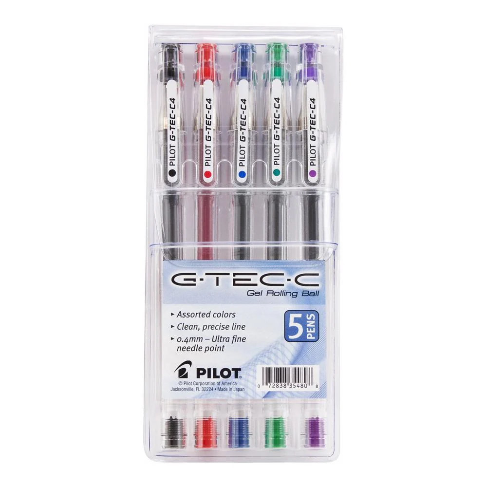 Pilot G-Tec-C Assorted Ultra Fine Point .4mm Gel Pen Set - Image 2