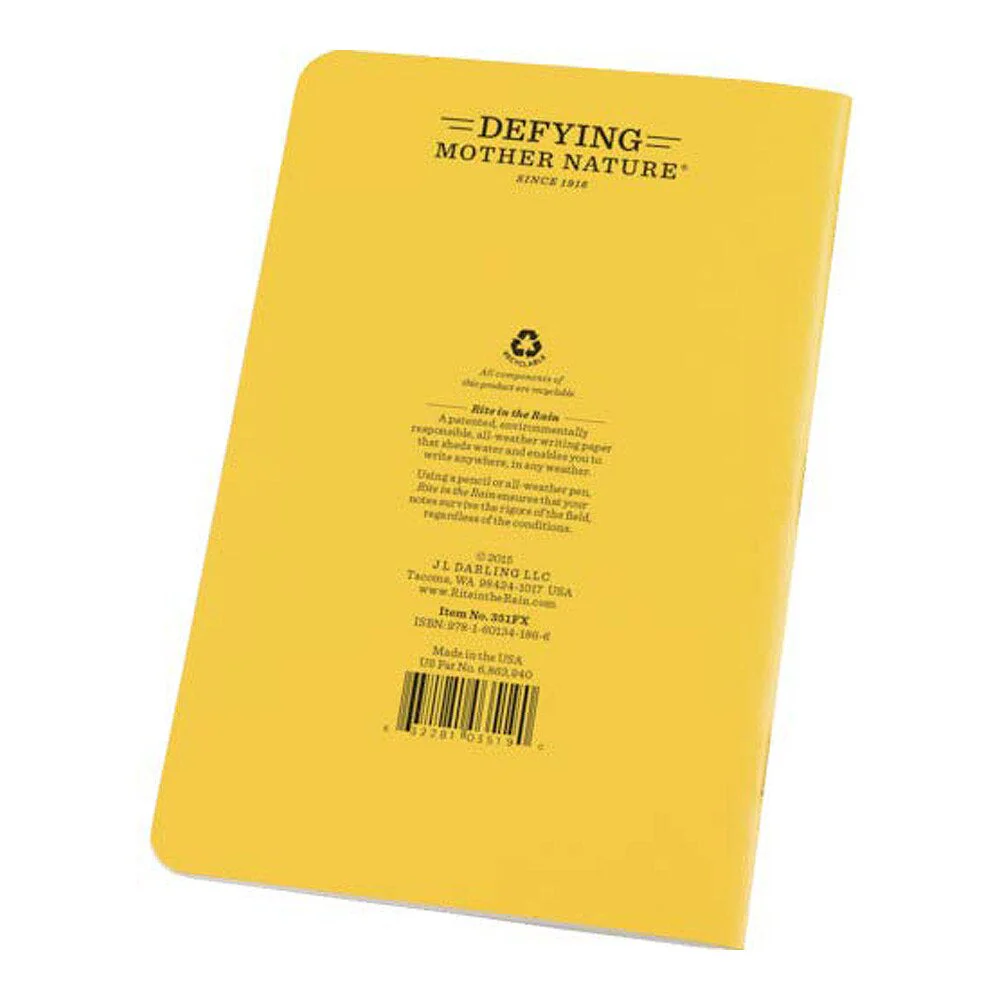 Rite in the Rain Yellow 4-5/8"x7-1/4" Stapled Field 24ct - Image 3