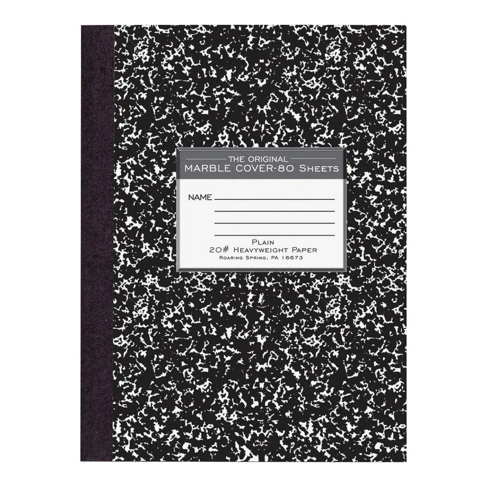 Roaring Spring Marble Plain Heavyweight Composition Notebook 160ct