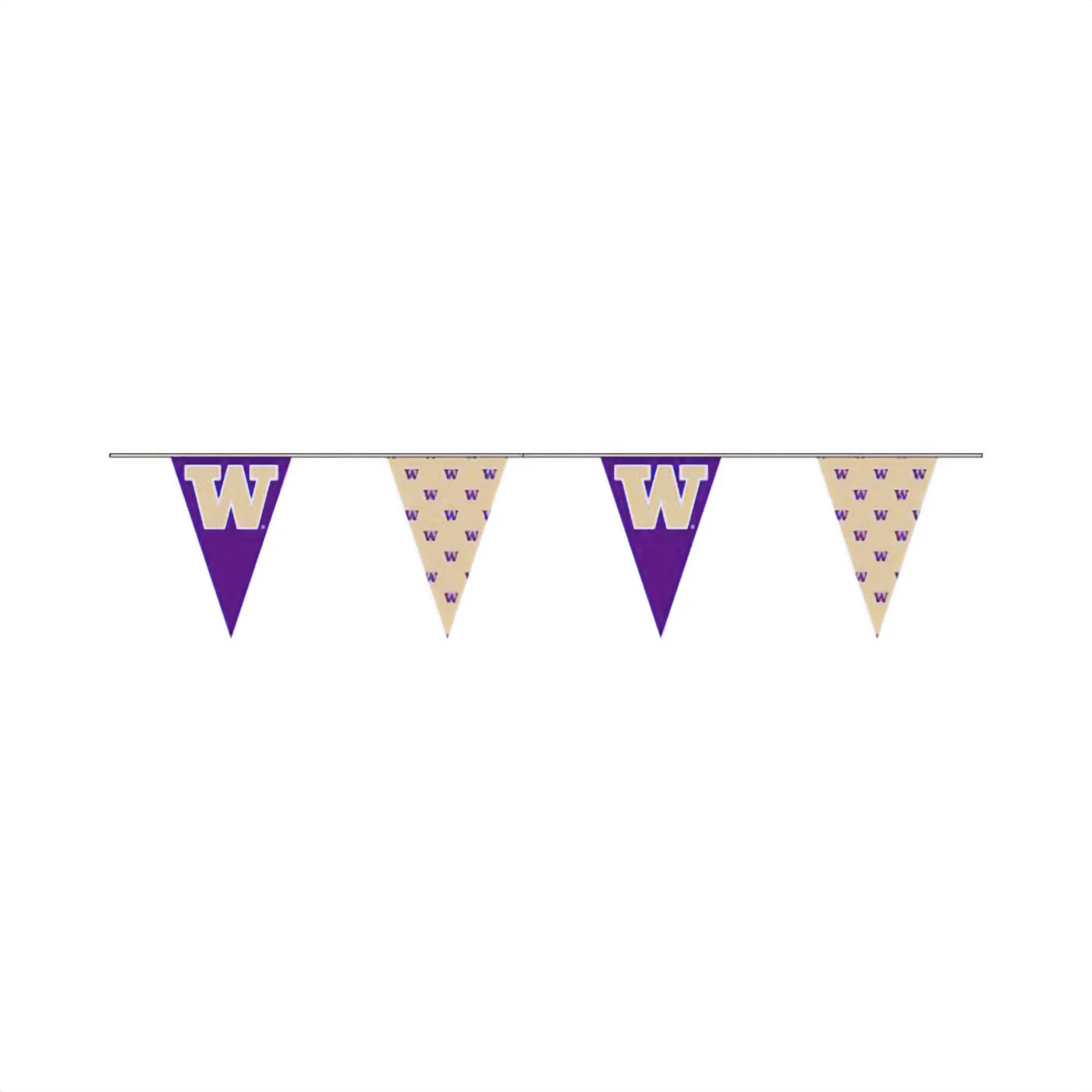 Sewing Concepts Purple and Gold W Poly Triangle Pennant String Banner - Image 2