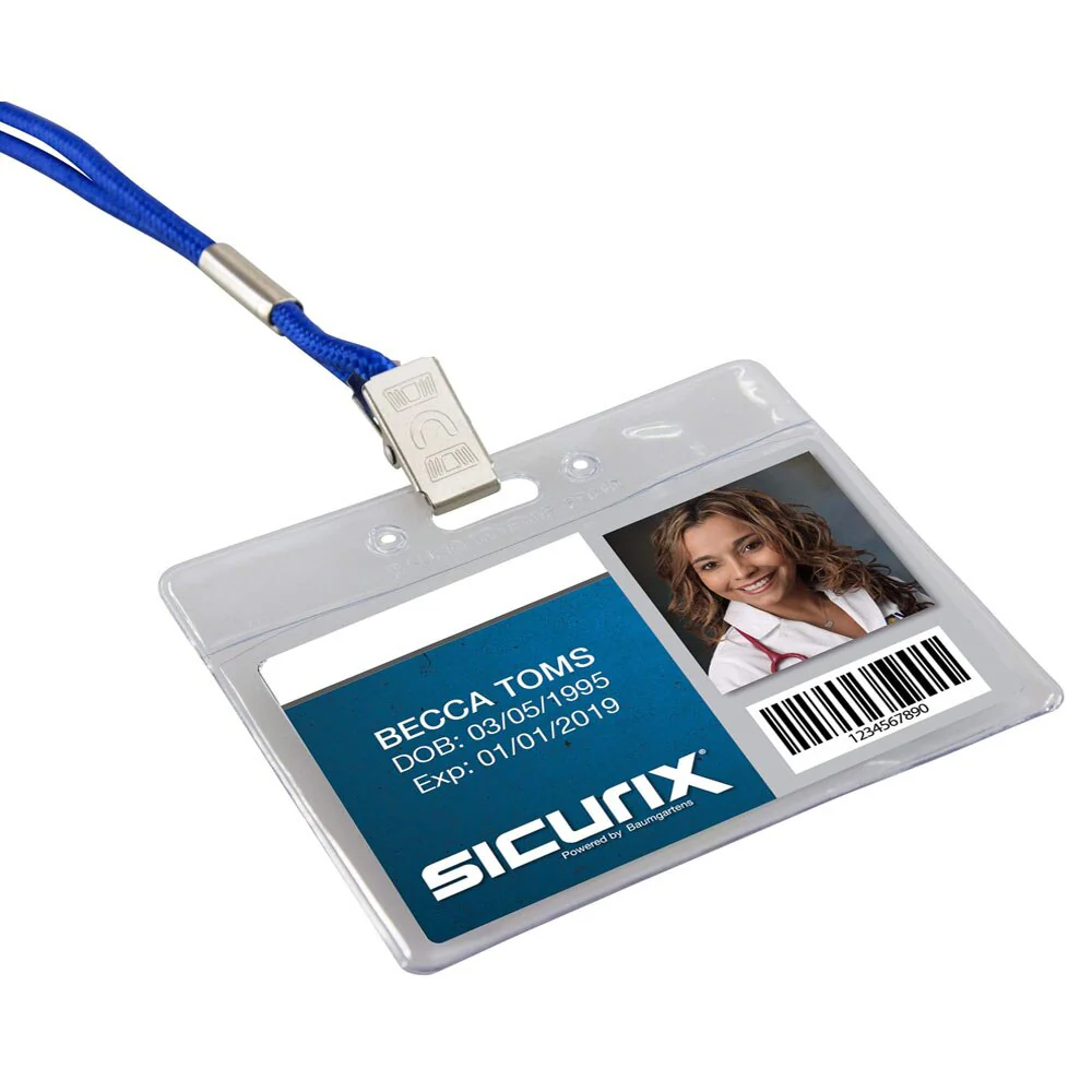 Sicurix Clear Vinyl Horizontal ID Badge Holder