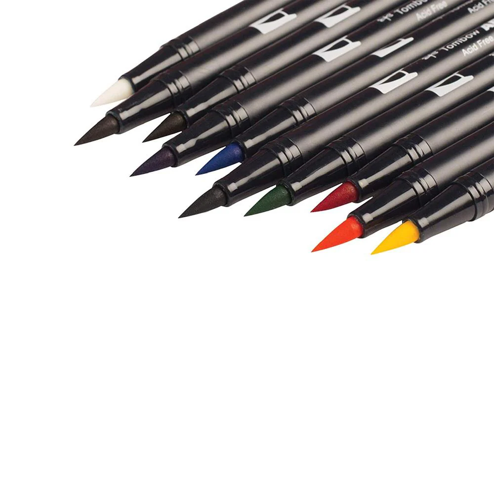 Tombow Primary Palette Dual-Tip Brush Pen Set 10 piece - Image 4