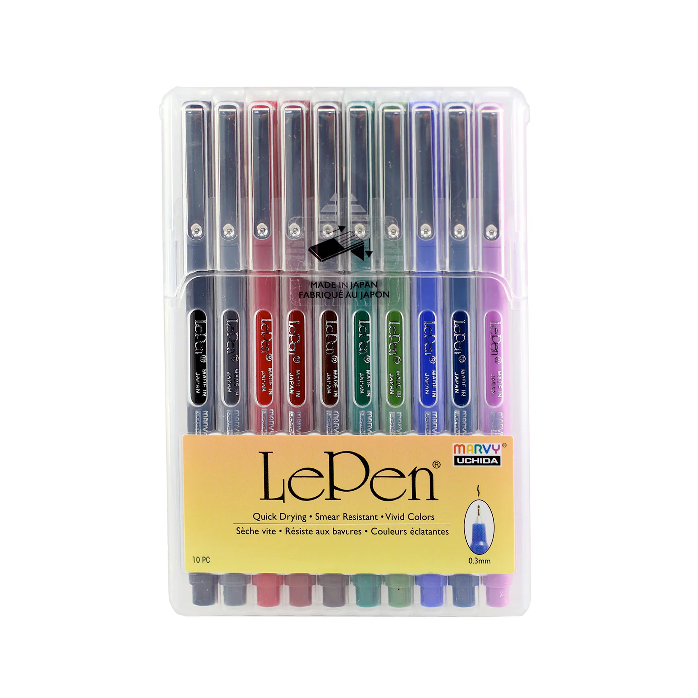 Uchida LePen Dark Set Micro-Fine Point .3mm Pen 10 Pack