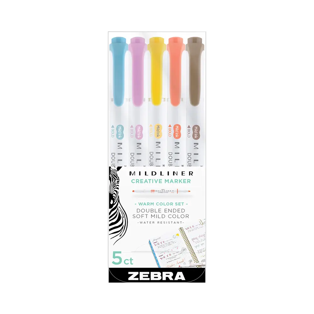 Zebra Mildliner Warm Colors Highlighter Set 5 pc.